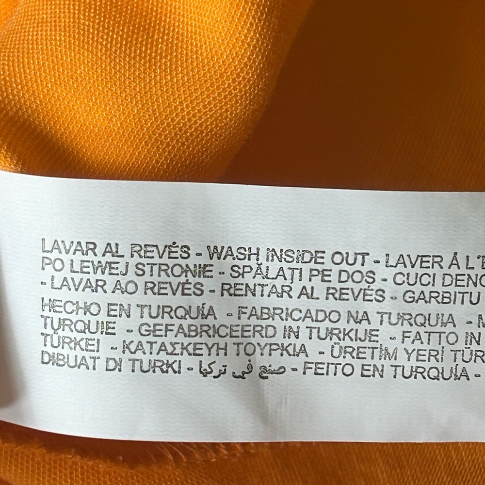 NWT Zara Orange twist satin shirt dress. Size Small. Long sleeves, deep v neck. - Picture 15 of 16